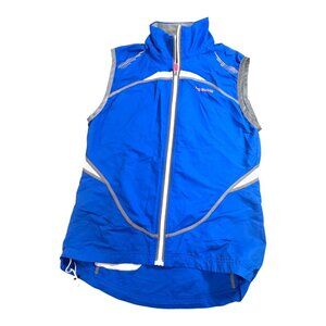 Sugoi Reflective Performance Cycling Vest Sleeveless Full Zip Jersey XS Blue